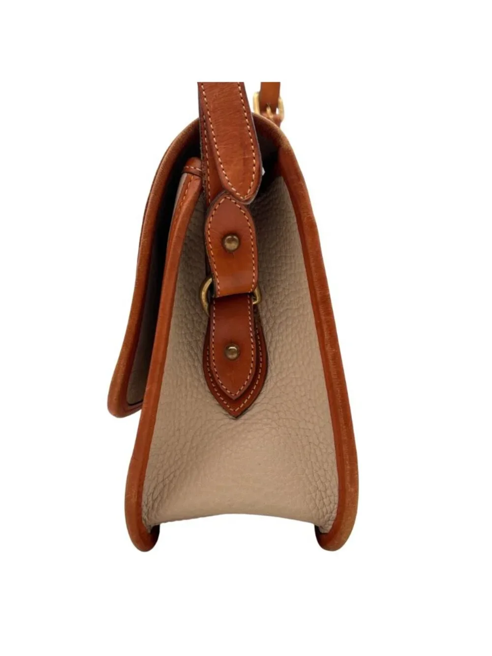 Dooney & Bourke Vintage All-Weather Leather Purse Shoulder Bag Tan Made in USA - Picture 7 of 16